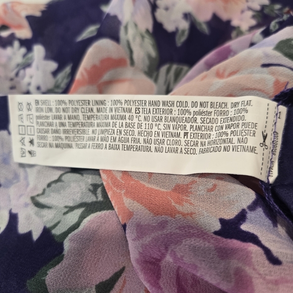 Forever 21 Asymmetrical Ruffled Maxi Skirt in Blue and Pink (New) - Picture 11 of 11